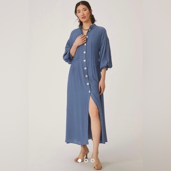 NWT Mare Mare x Anthropologie Maxi Dress in Slate Blue (XS) - Picture 3 of 6